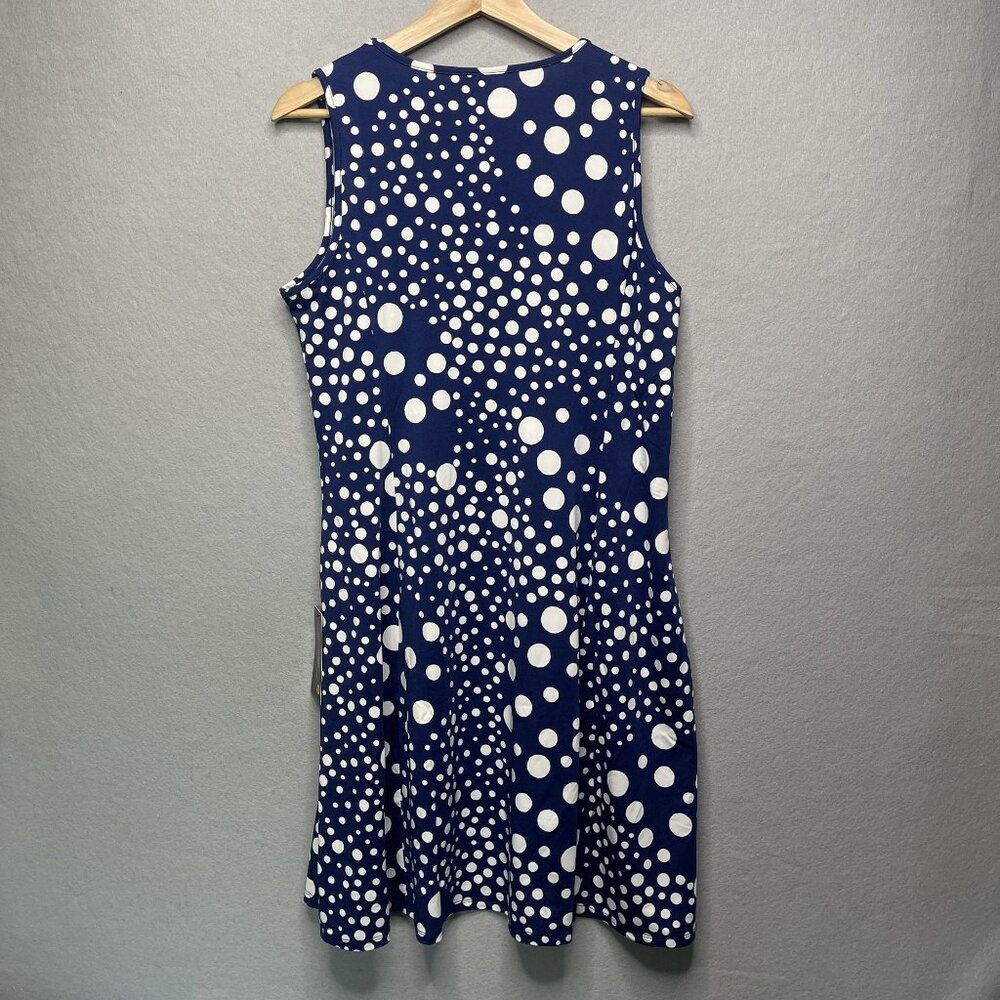 Zoë + Phoebe Blue & White Polka Dot Sleeveless Dress S M - Picture 5 of 9